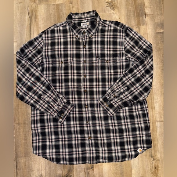 Carhartt Mens Relaxed Fit Long Sleeve Plaid Button Down Shirt  Size 2XL Tall - Picture 1 of 6